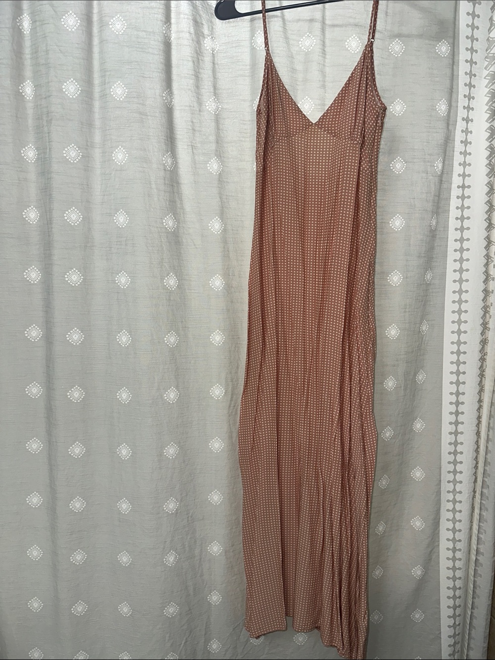 SOLID & STRIPED Rust Dot Slip Maxi Dress